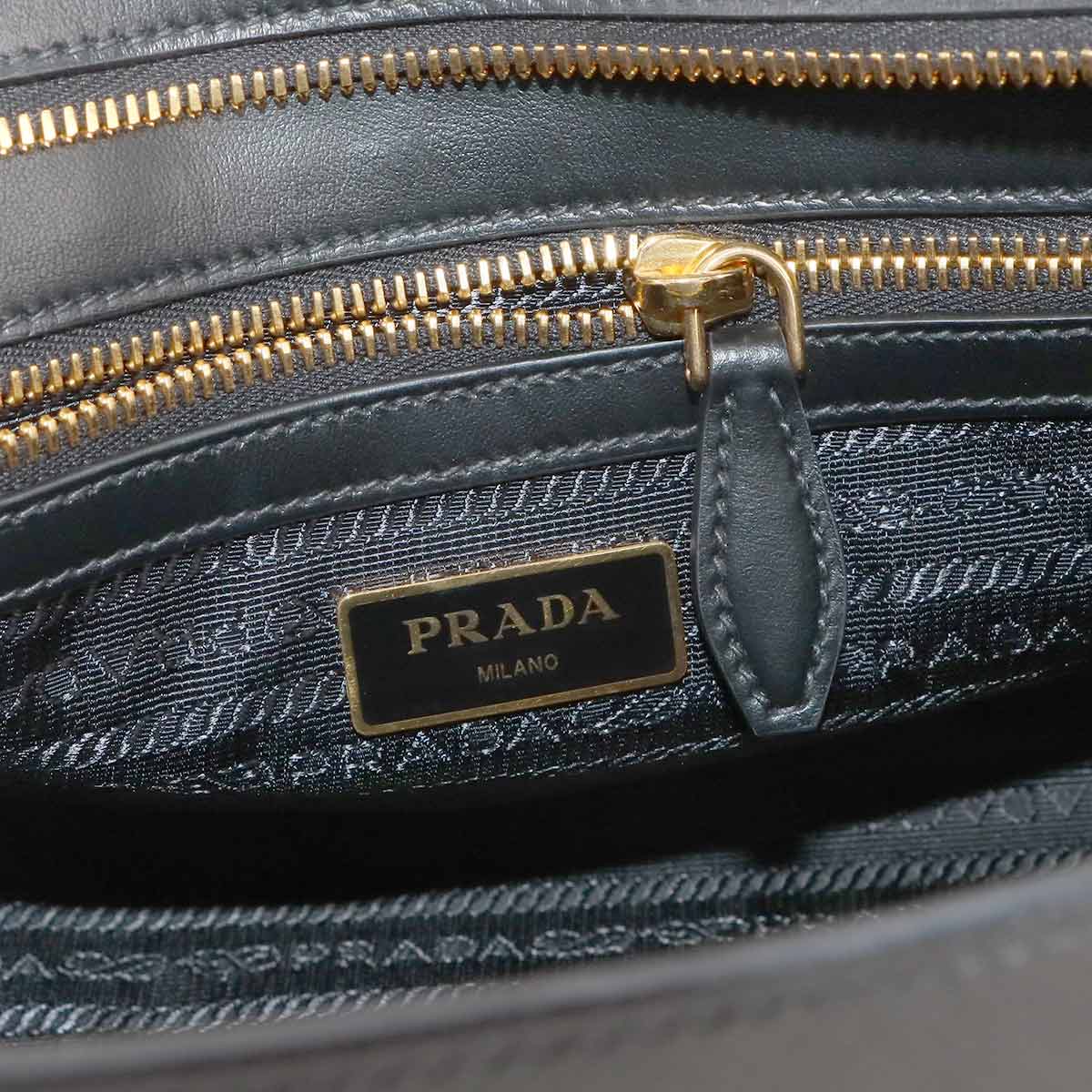 2way Hand Shoulder Bag Saffiano Leather Nero 1BA164 Black