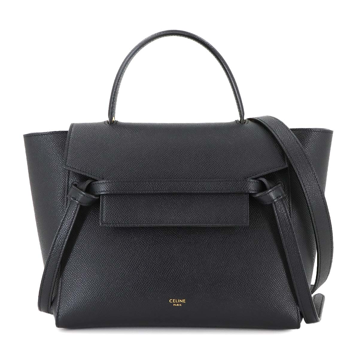 Belt Bag Micro 2way Hand Shoulder Bag Leather Black 189153