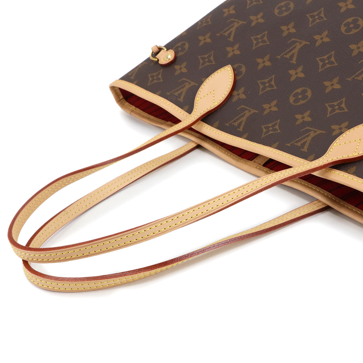 Monogram Neverfull MM Tote Bag Brown Cerise M46987