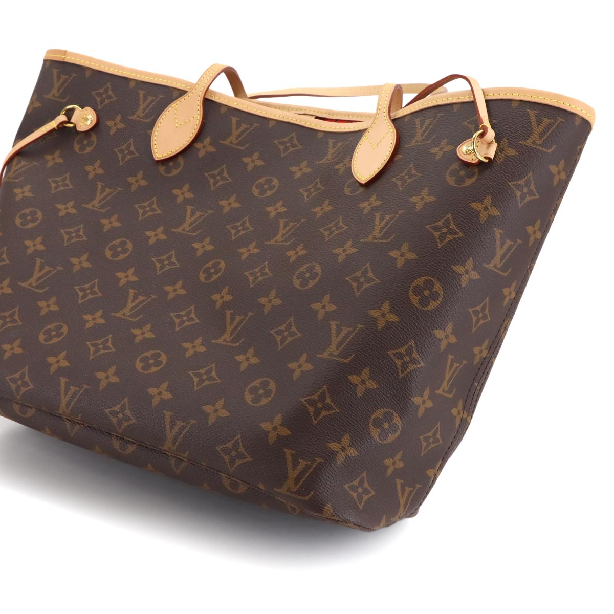 Monogram Neverfull MM Tote Bag Brown Cerise M46987