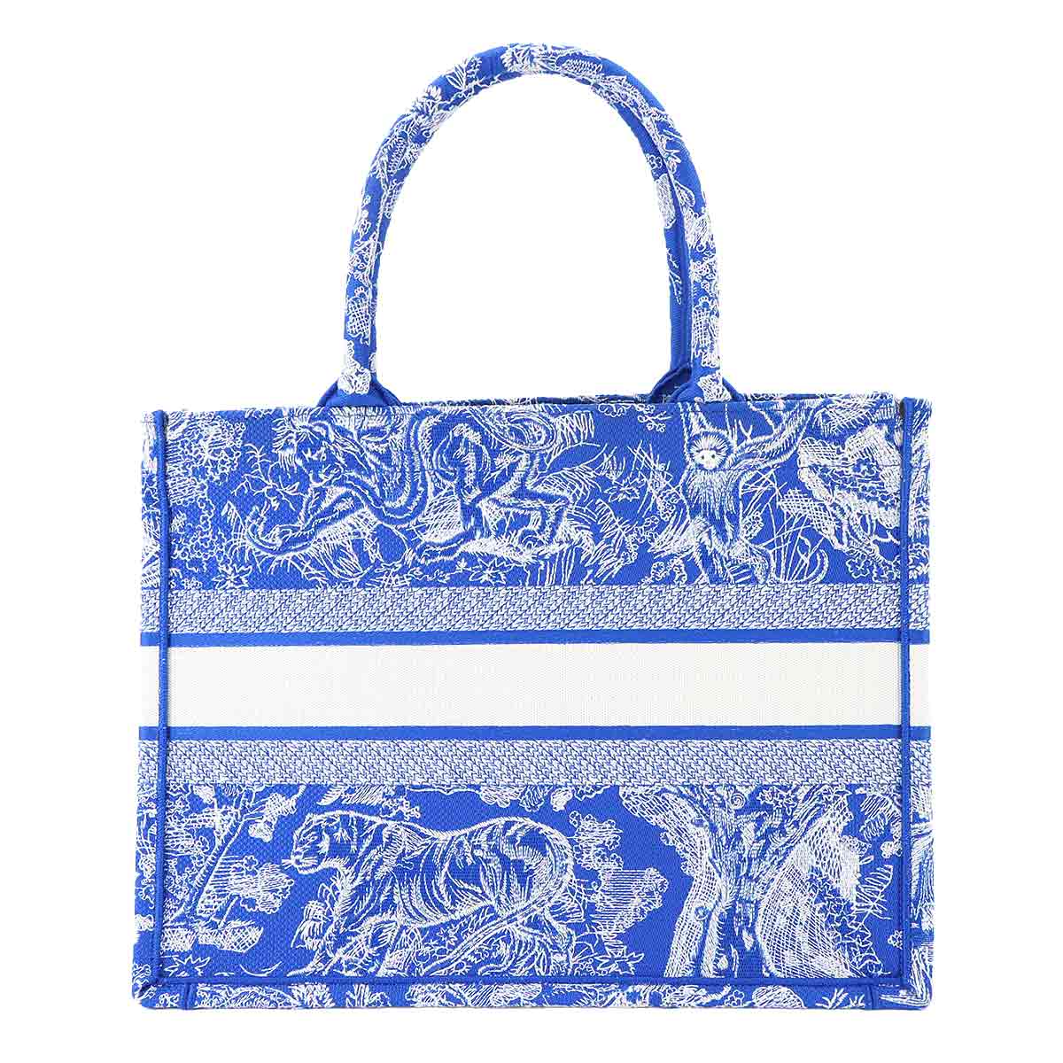 Toile De Jouy Book Tote Medium Bag Canvas Blue M1296ZTDT
