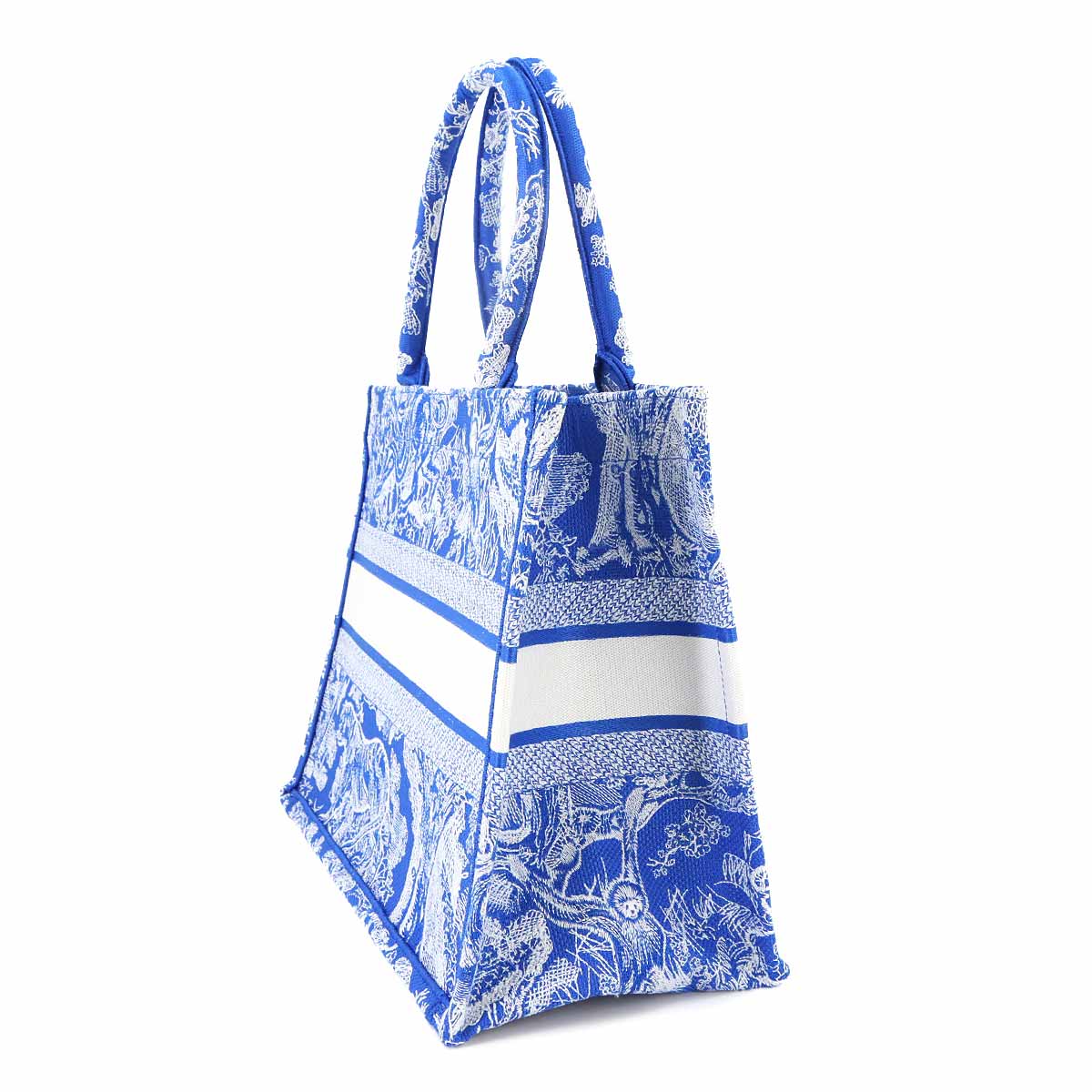 Toile De Jouy Book Tote Medium Bag Canvas Blue M1296ZTDT