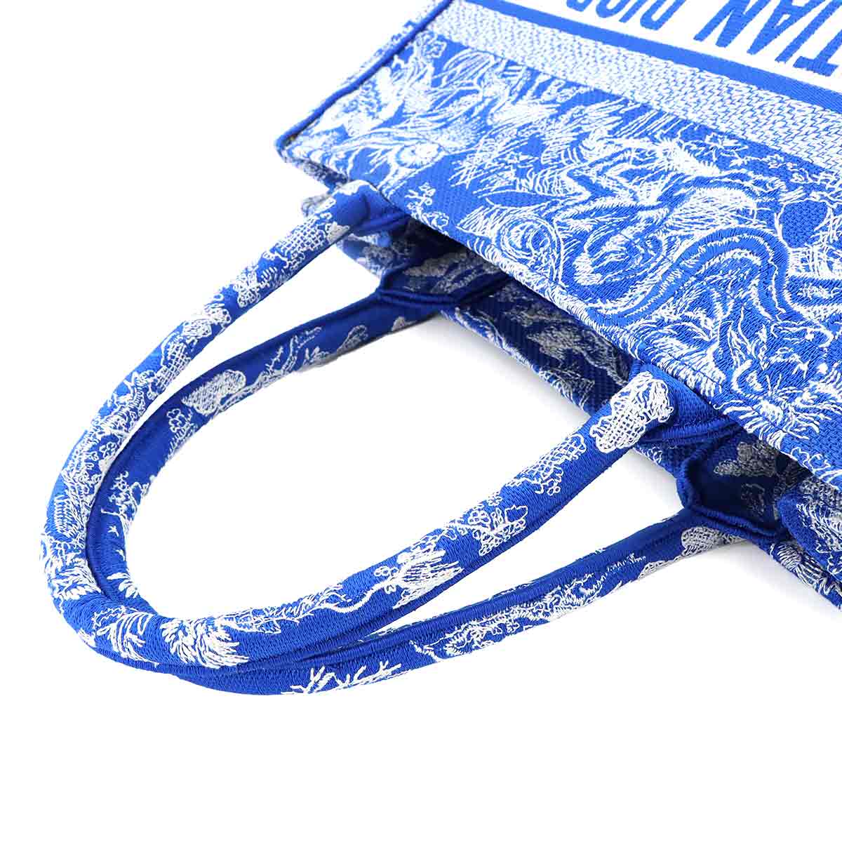 Toile De Jouy Book Tote Medium Bag Canvas Blue M1296ZTDT