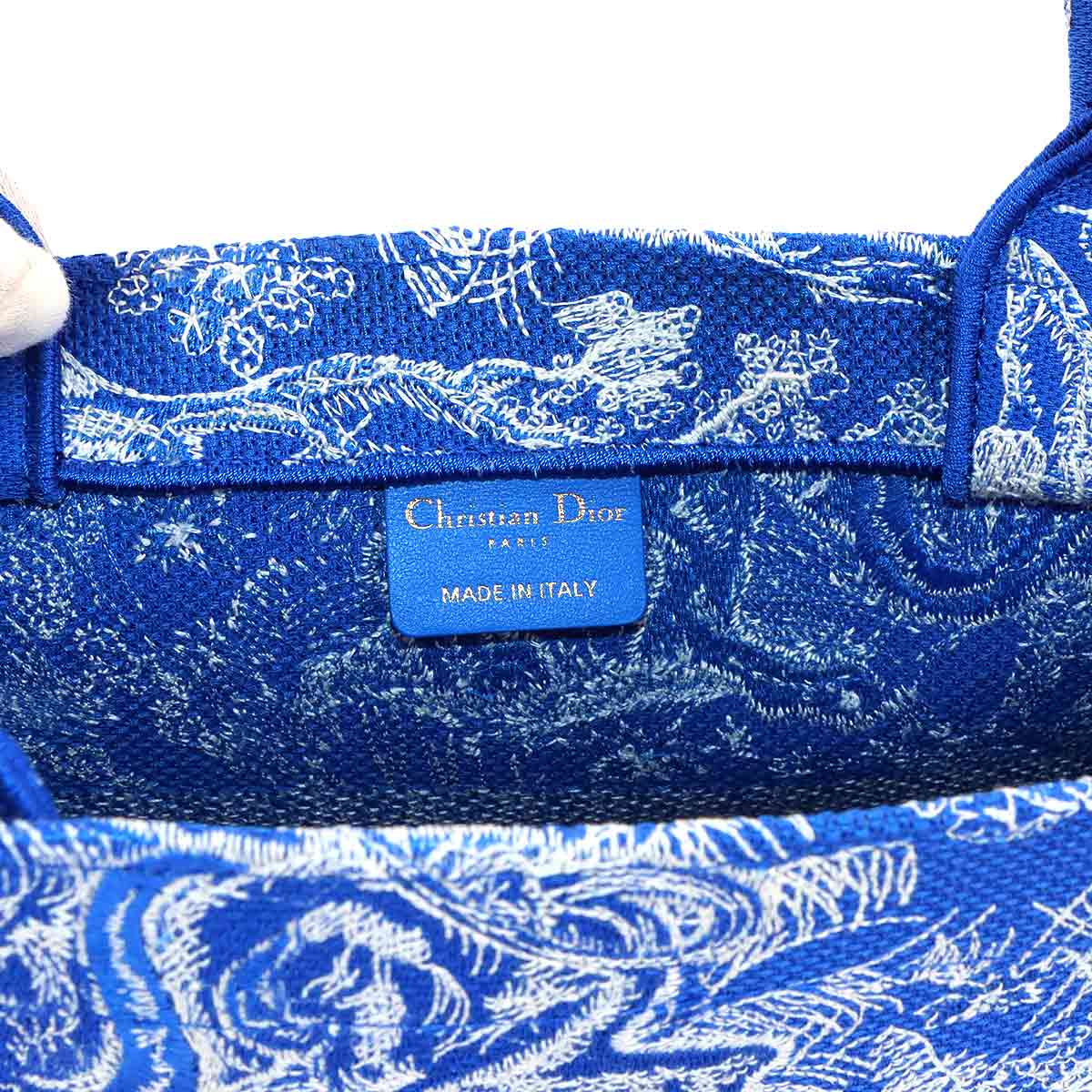 Toile De Jouy Book Tote Medium Bag Canvas Blue M1296ZTDT