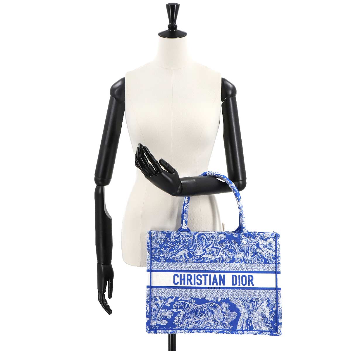 Toile De Jouy Book Tote Medium Bag Canvas Blue M1296ZTDT