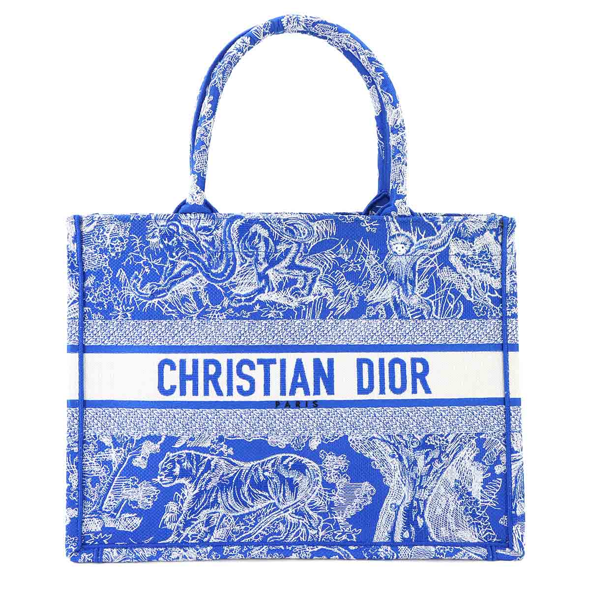 Toile De Jouy Book Tote Medium Bag Canvas Blue M1296ZTDT