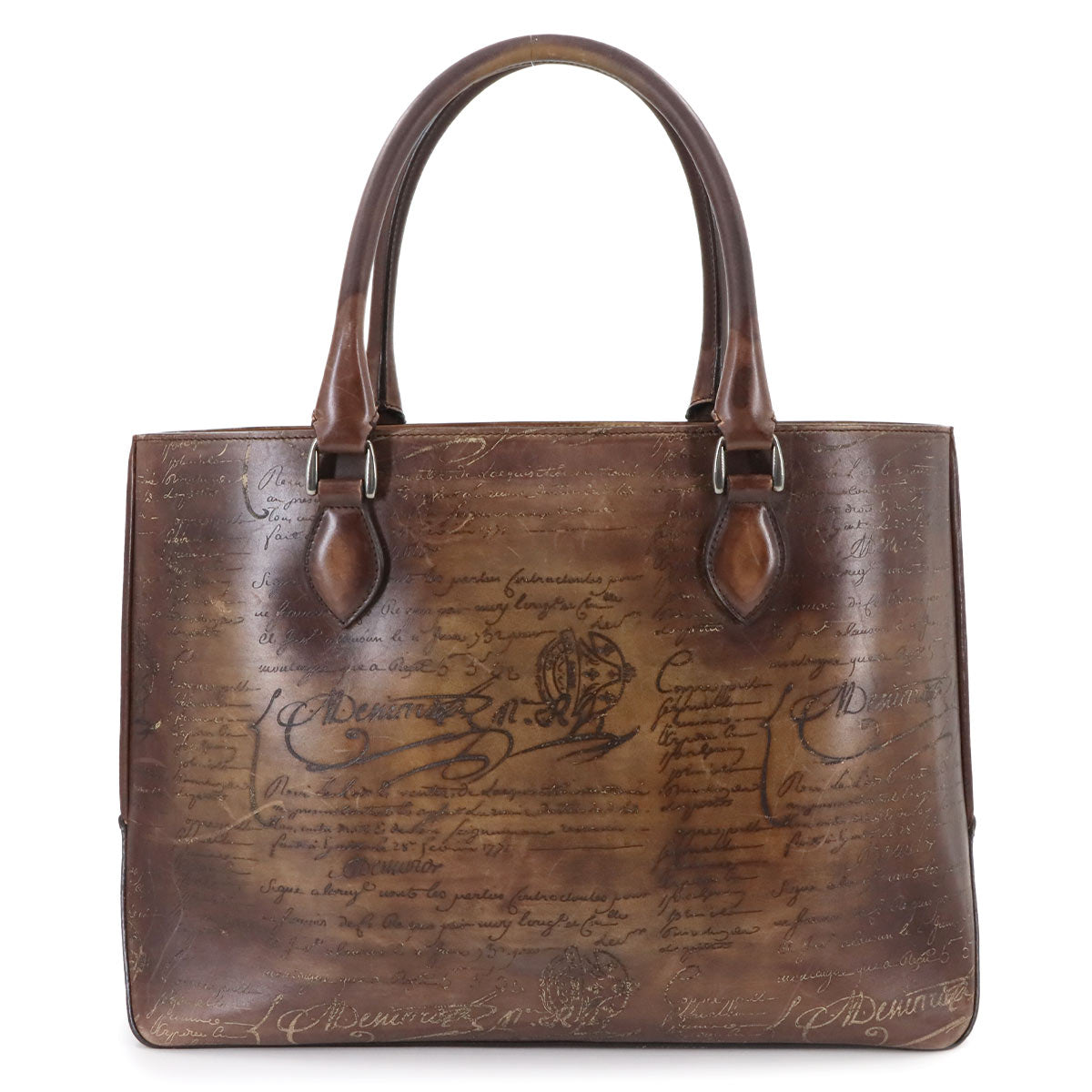 Calligraphy Toujours Tote Bag Venezia Leather Navy Purse