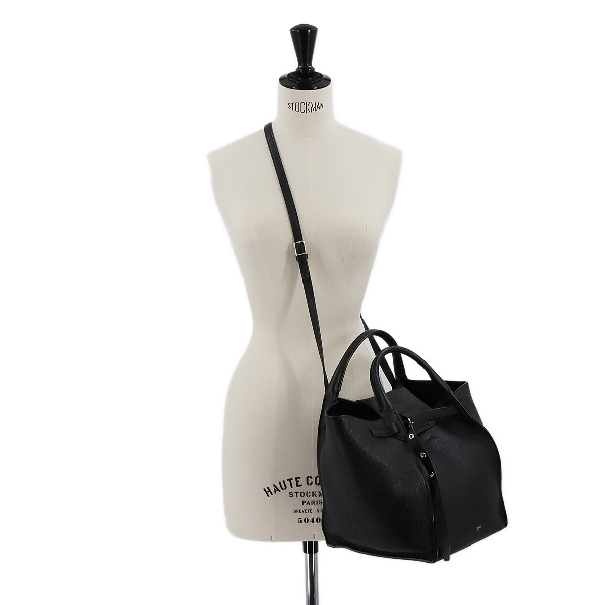 Big Bag Small With Longstrap Hand Shoulder Bag Leather Black