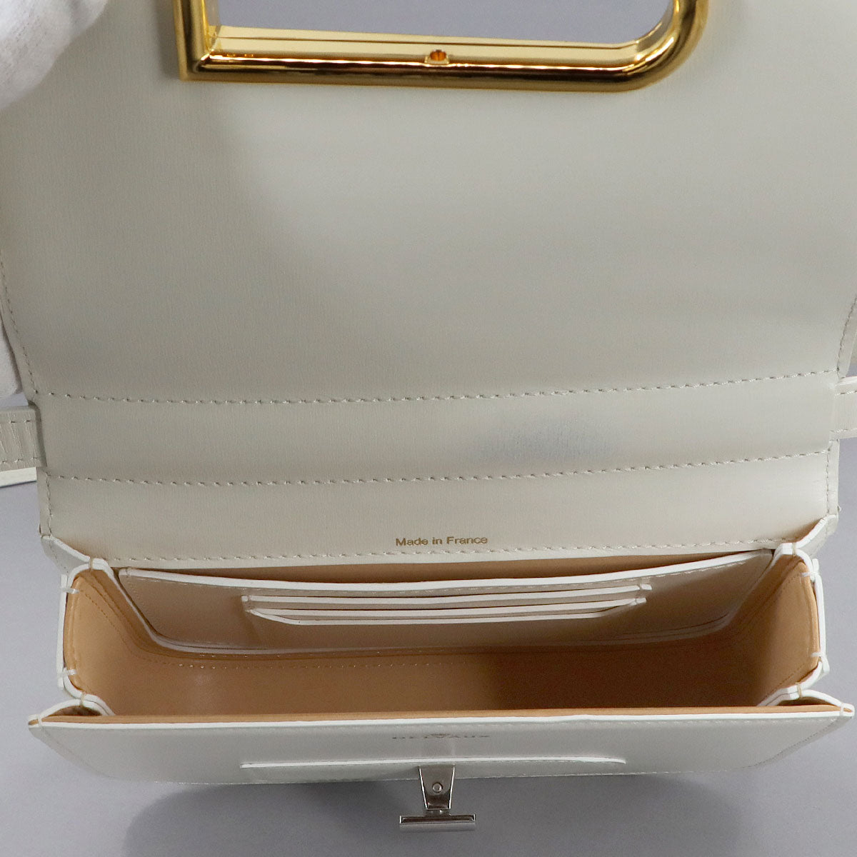Lingot Small Shoulder Bag Leather White Purse
