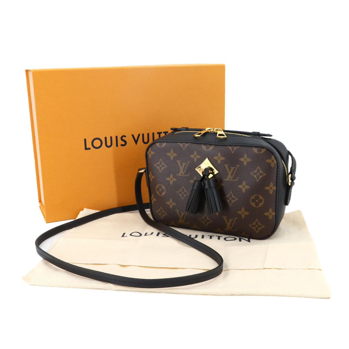 Monogram Saintonge Shoulder Bag Brown Noir M43555 Purse