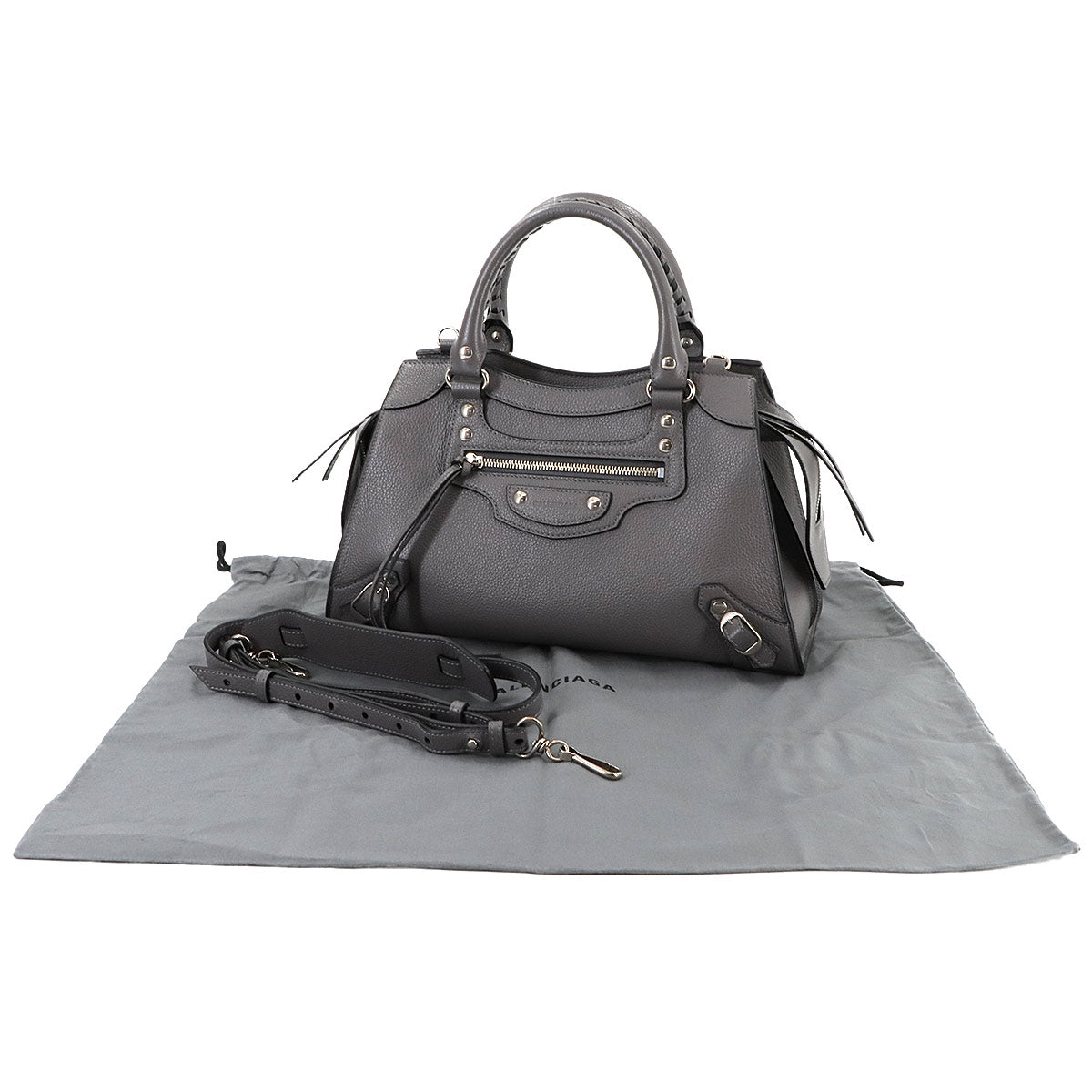 Neo Classic City S Hand Shoulder Bag Leather Gray 638521
