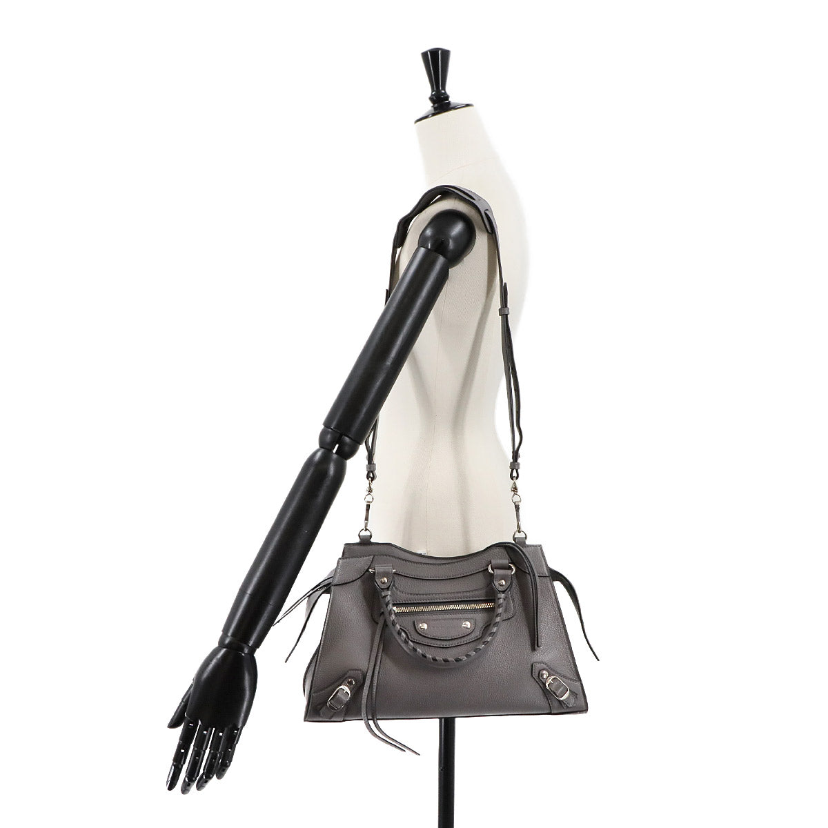 Neo Classic City S Hand Shoulder Bag Leather Gray 638521