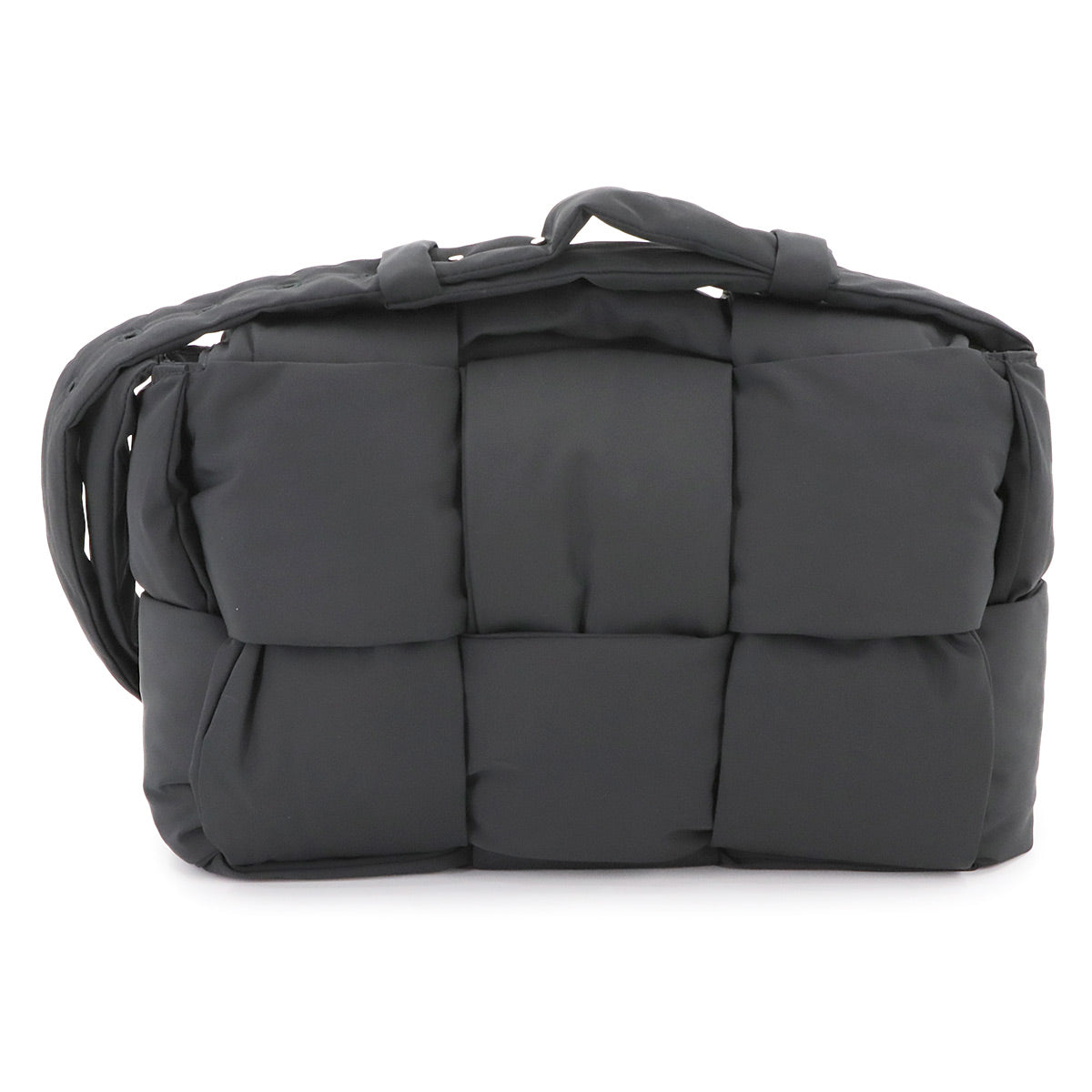 Intrecciato Padded Tech Cassette Shoulder Bag Black