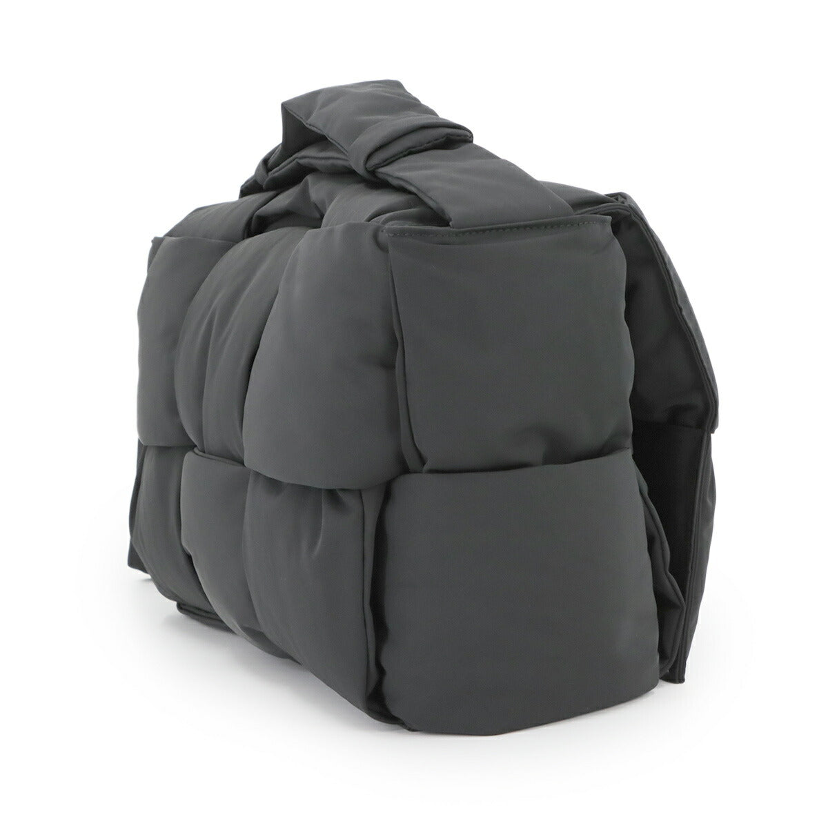 Intrecciato Padded Tech Cassette Shoulder Bag Black