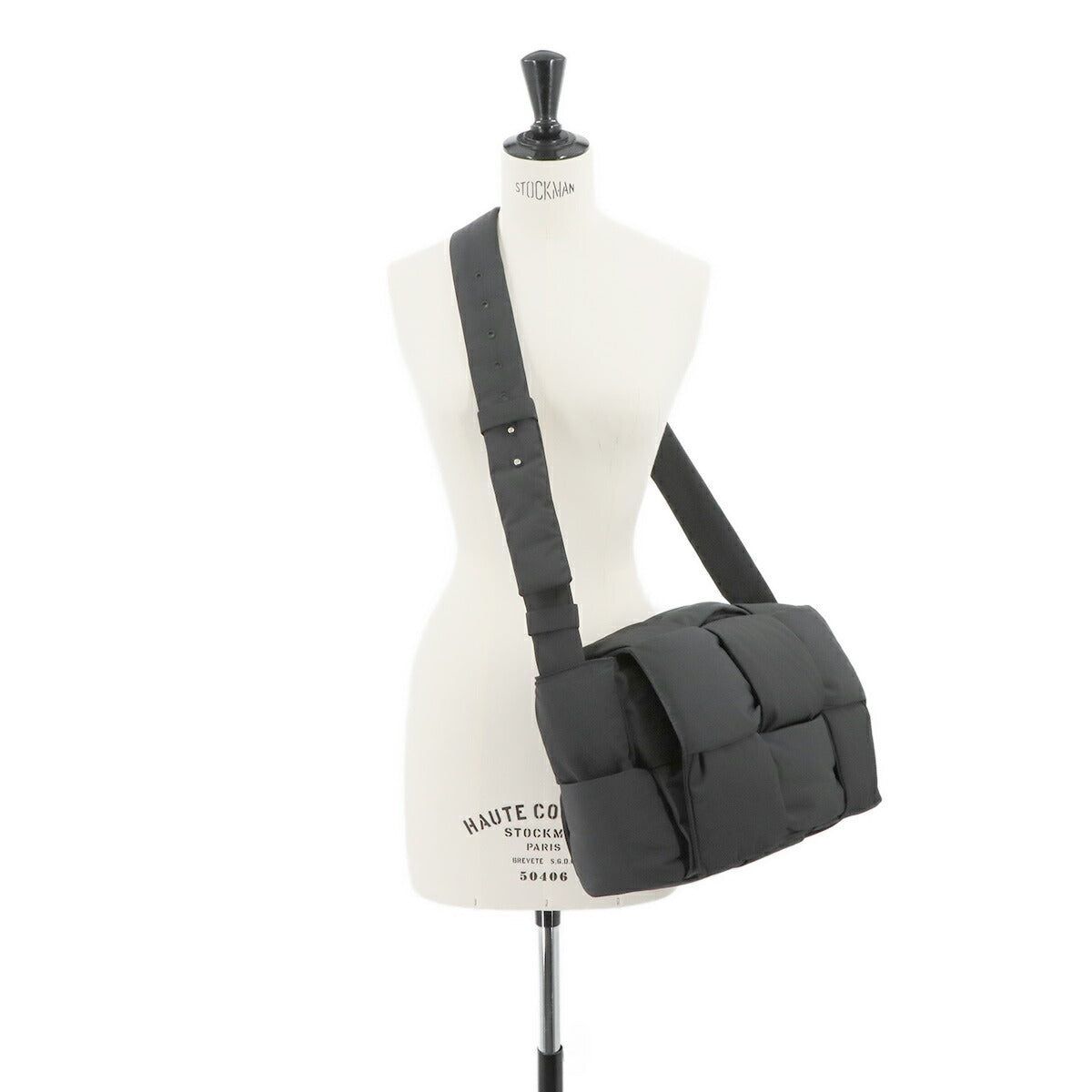 Intrecciato Padded Tech Cassette Shoulder Bag Black