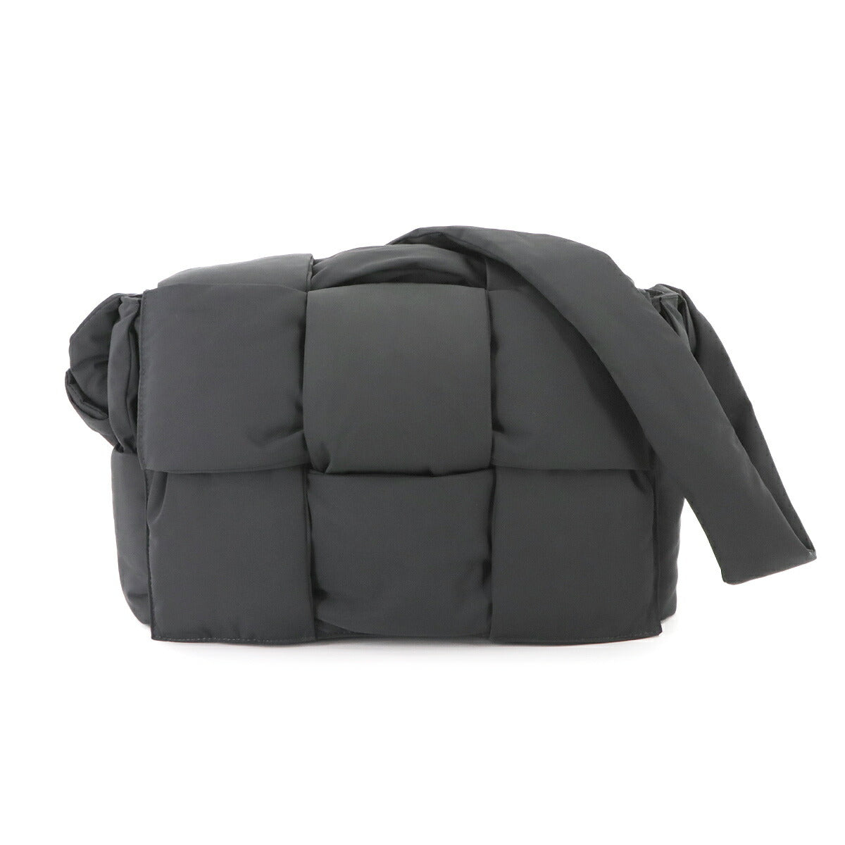 Intrecciato Padded Tech Cassette Shoulder Bag Black