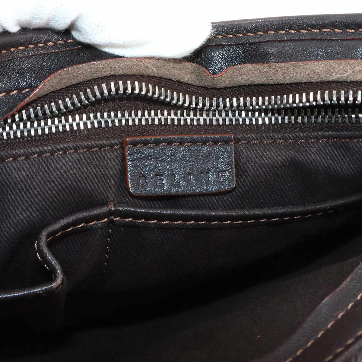 Macadam Shoulder Bag Canvas Leather Beige Brown Purse