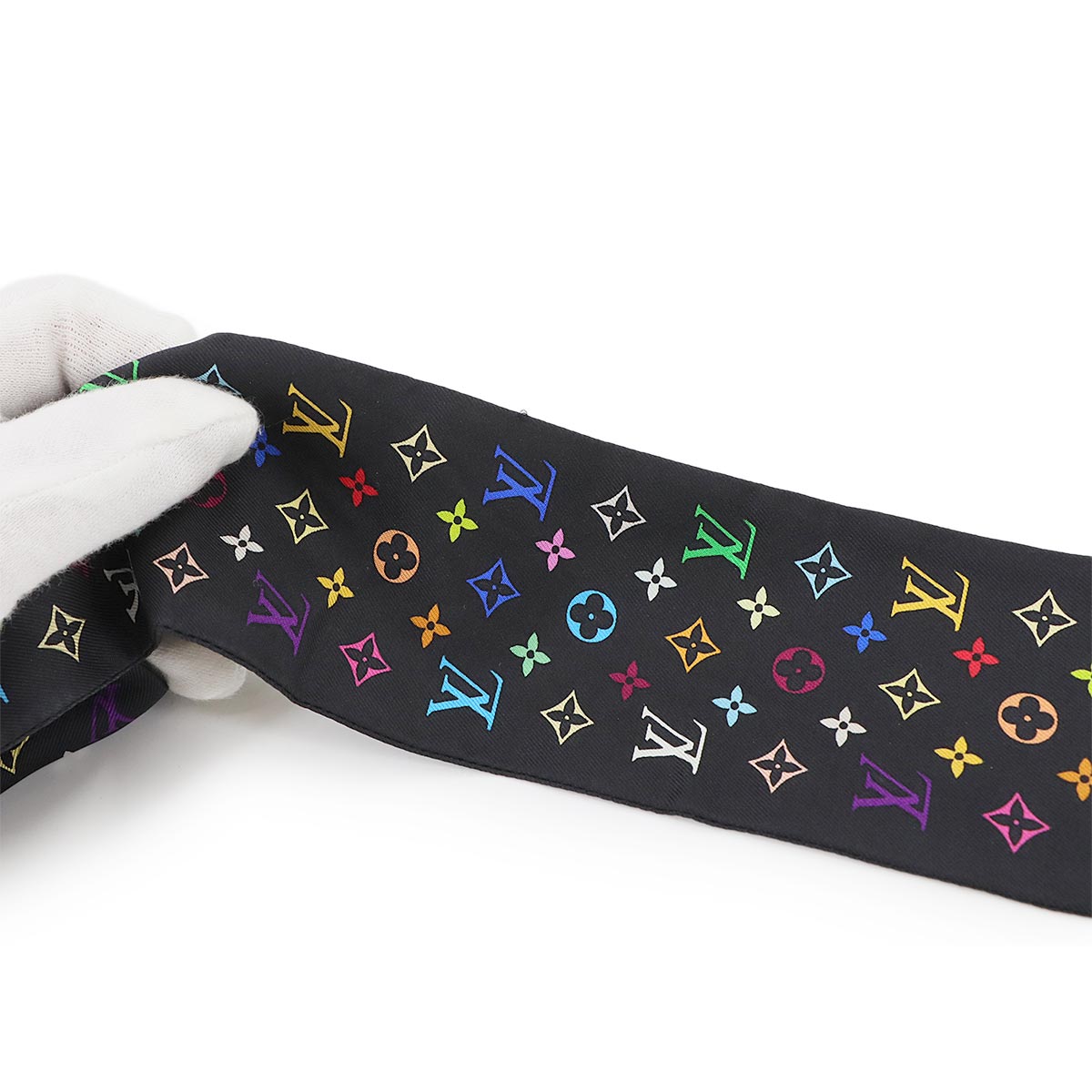 Monogram Multicolor Bandeau Scarf Silk 100% Noir M71992