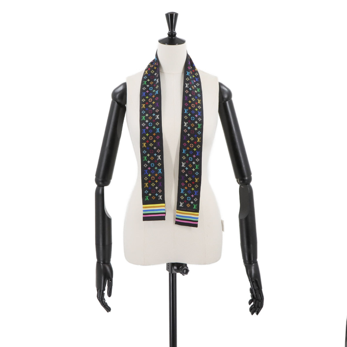 Monogram Multicolor Bandeau Scarf Silk 100% Noir M71992