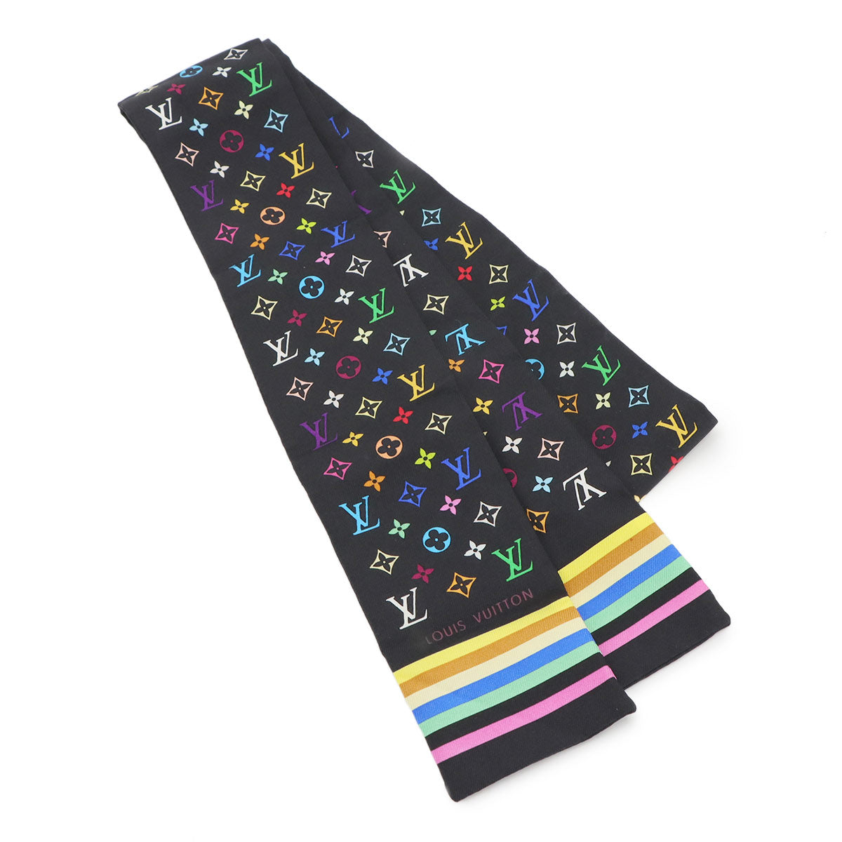 Monogram Multicolor Bandeau Scarf Silk 100% Noir M71992