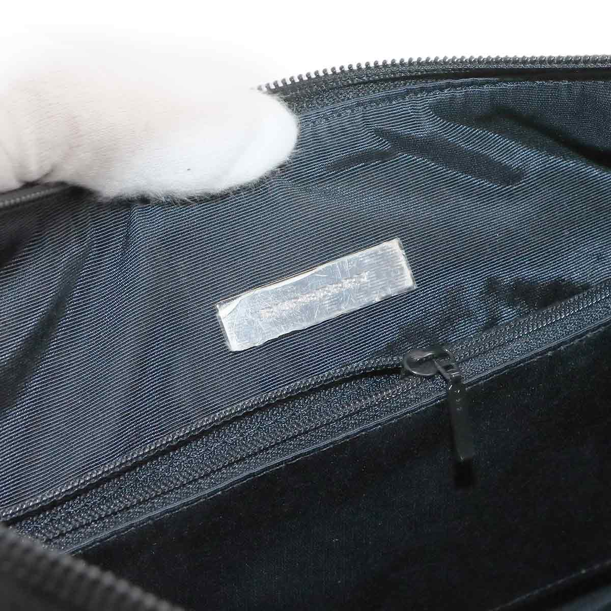 Plaid Shoulder Bag Canvas Leather Beige Black Purse