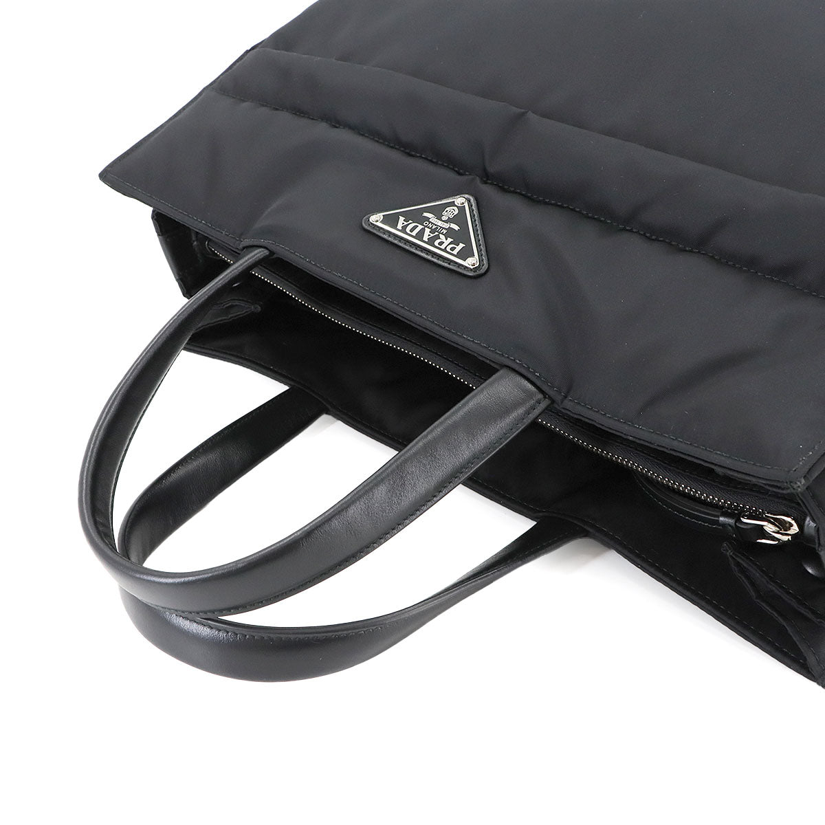 2way Tote Shoulder Bag Nylon Leather Black 2VG076 Purse