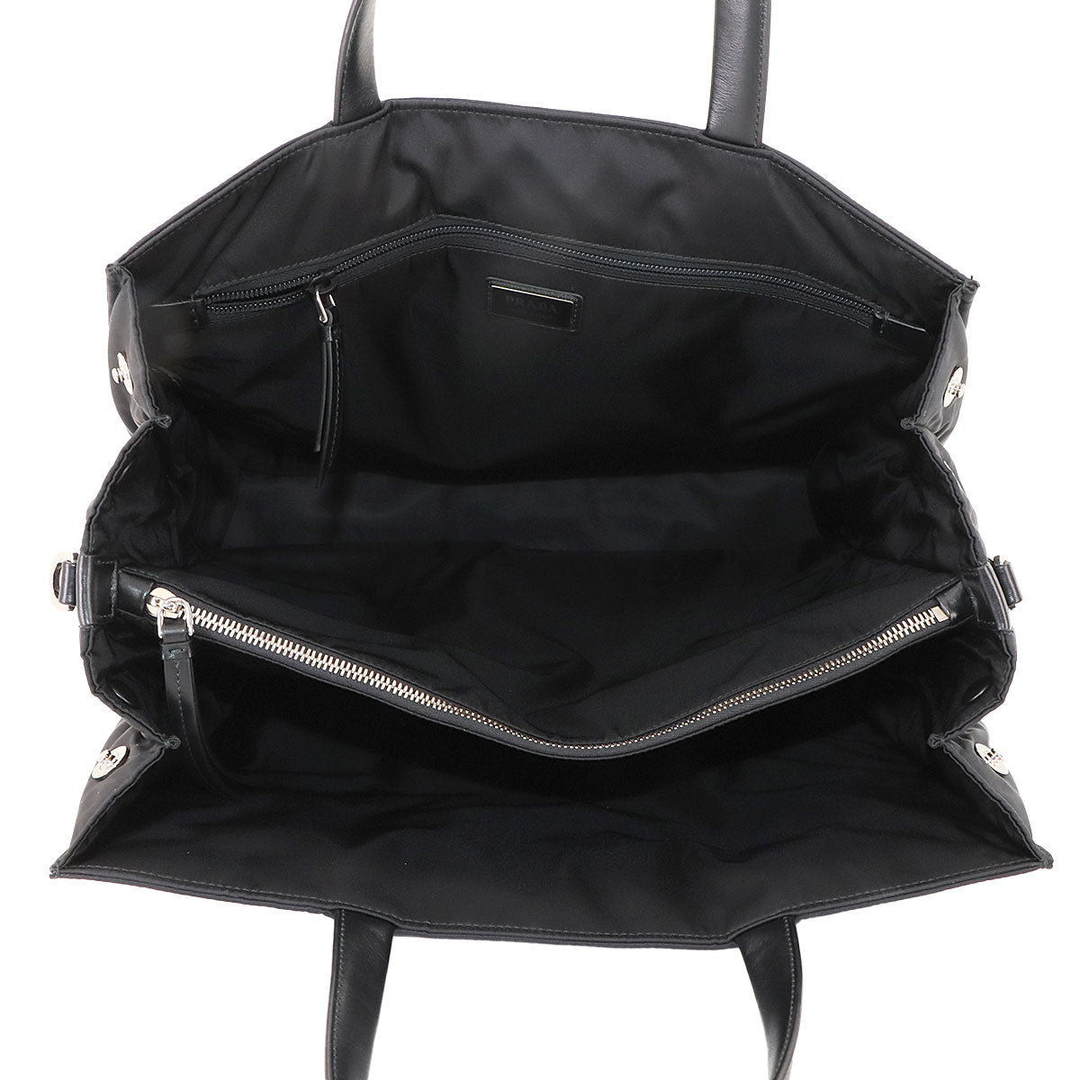 2way Tote Shoulder Bag Nylon Leather Black 2VG076 Purse