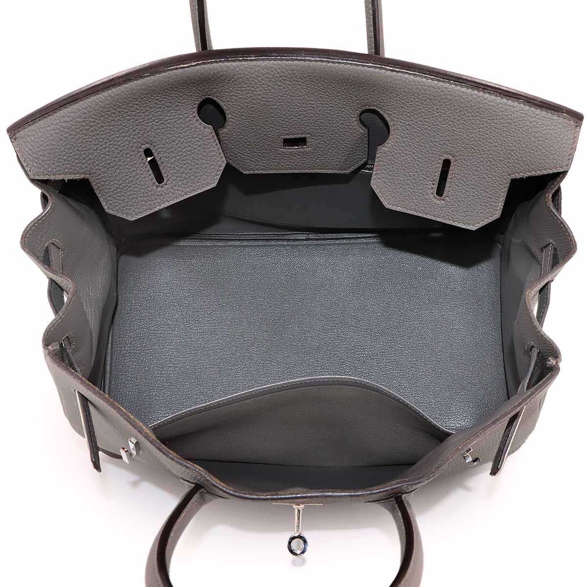 Birkin 35 Togo Etain Hand Bag Grey Purse