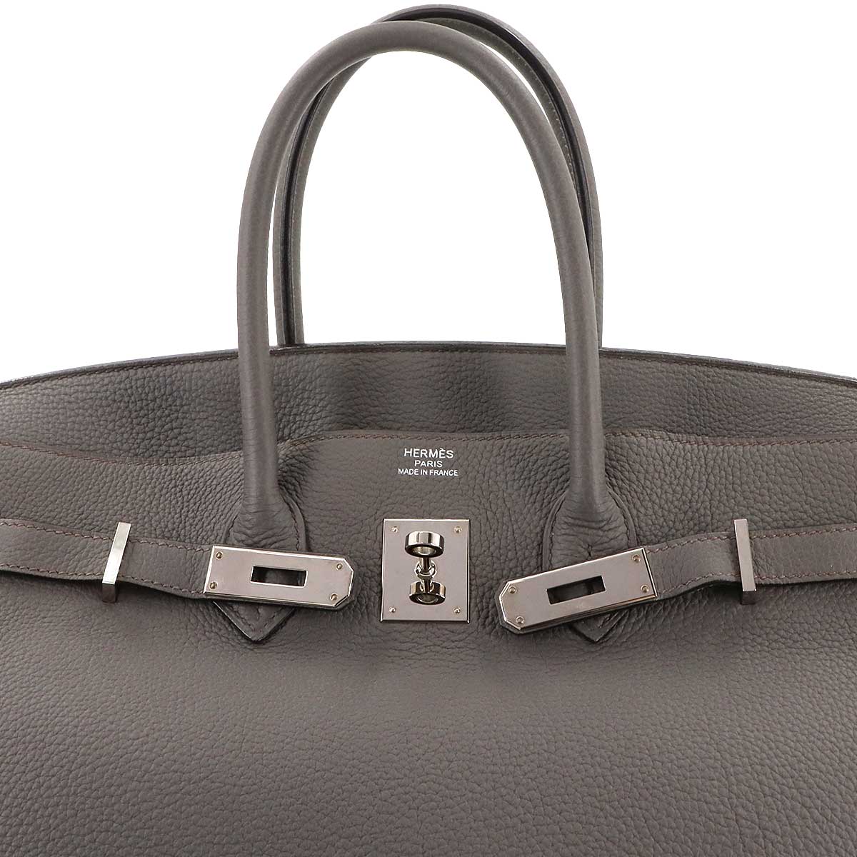 Birkin 35 Togo Etain Hand Bag Grey Purse