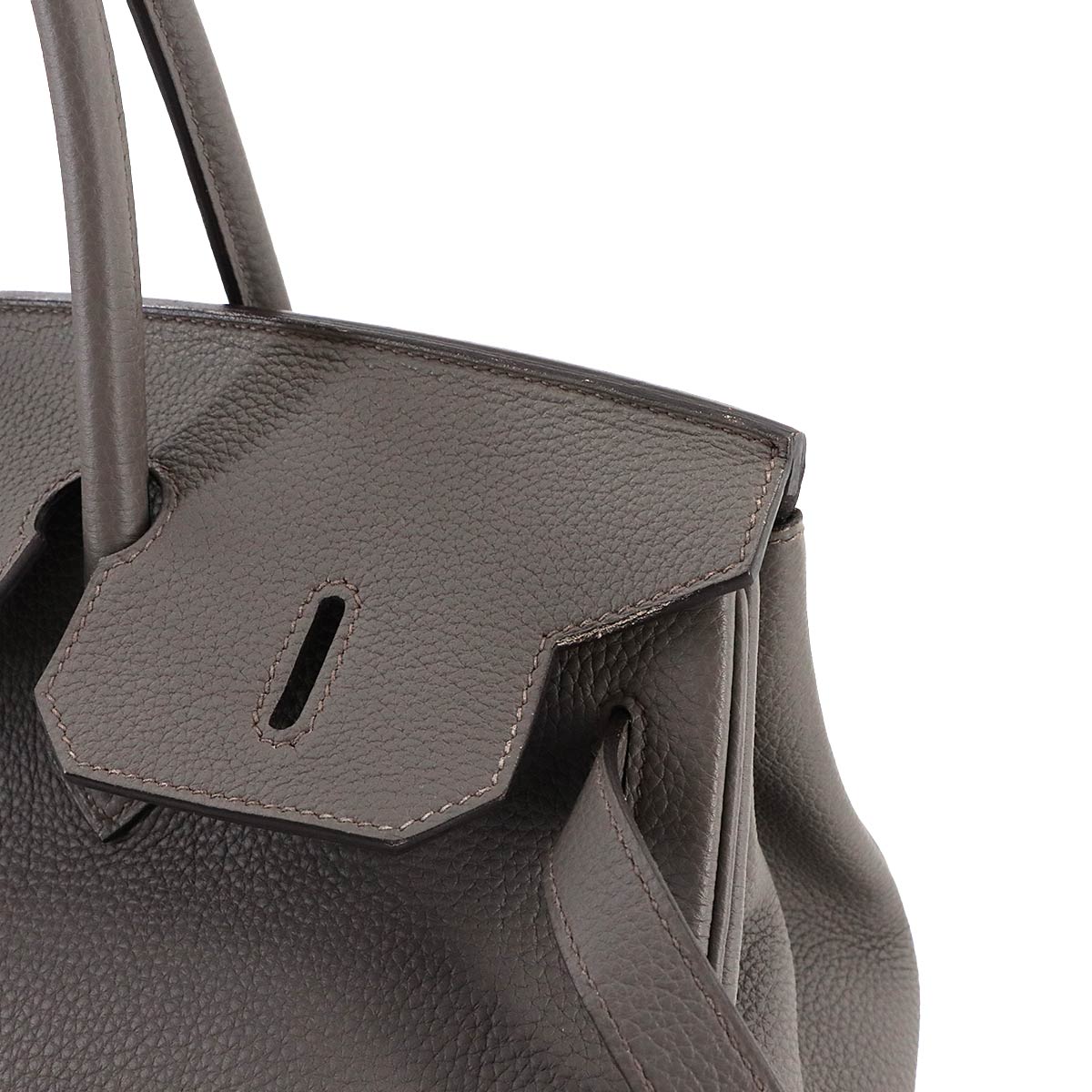 Birkin 35 Togo Etain Hand Bag Grey Purse