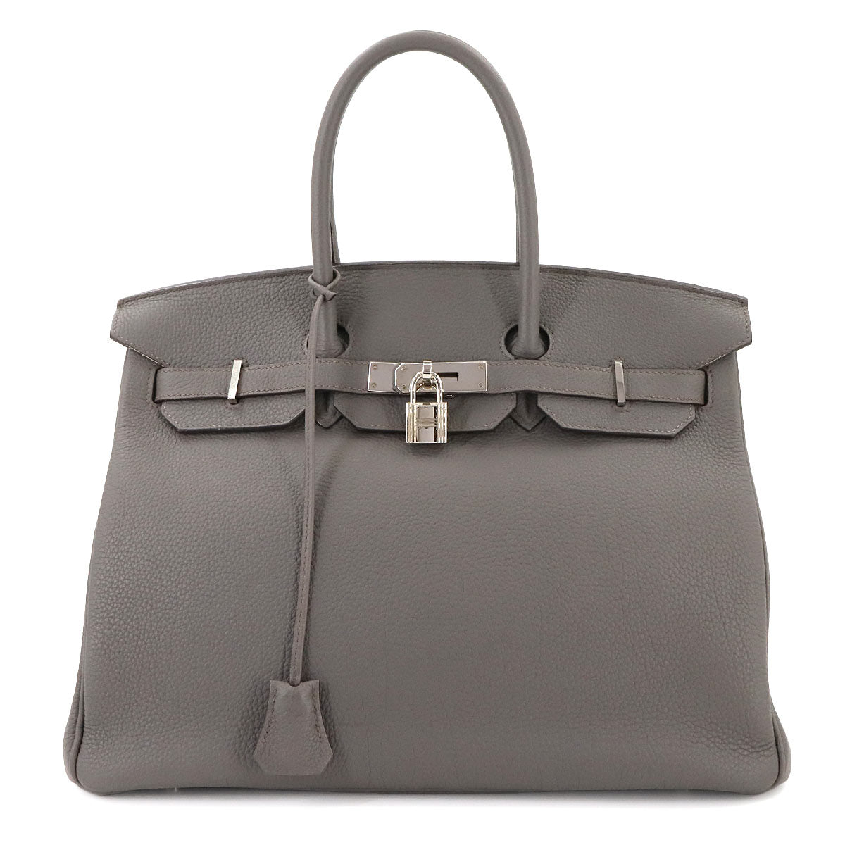 Birkin 35 Togo Etain Hand Bag Grey Purse