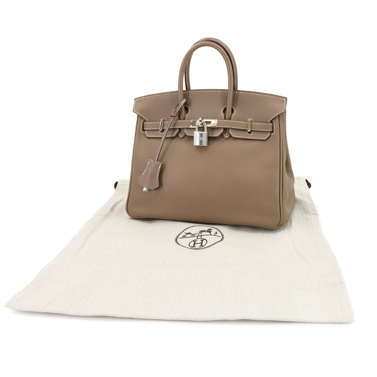 Birkin 25 Hand Bag Swift Etoupe Purse