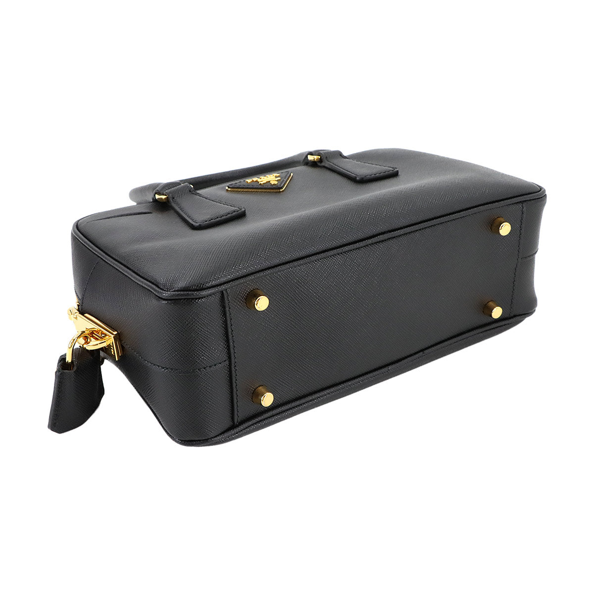 2way Hand Shoulder Bag Saffiano leather Black 1BB113 Purse