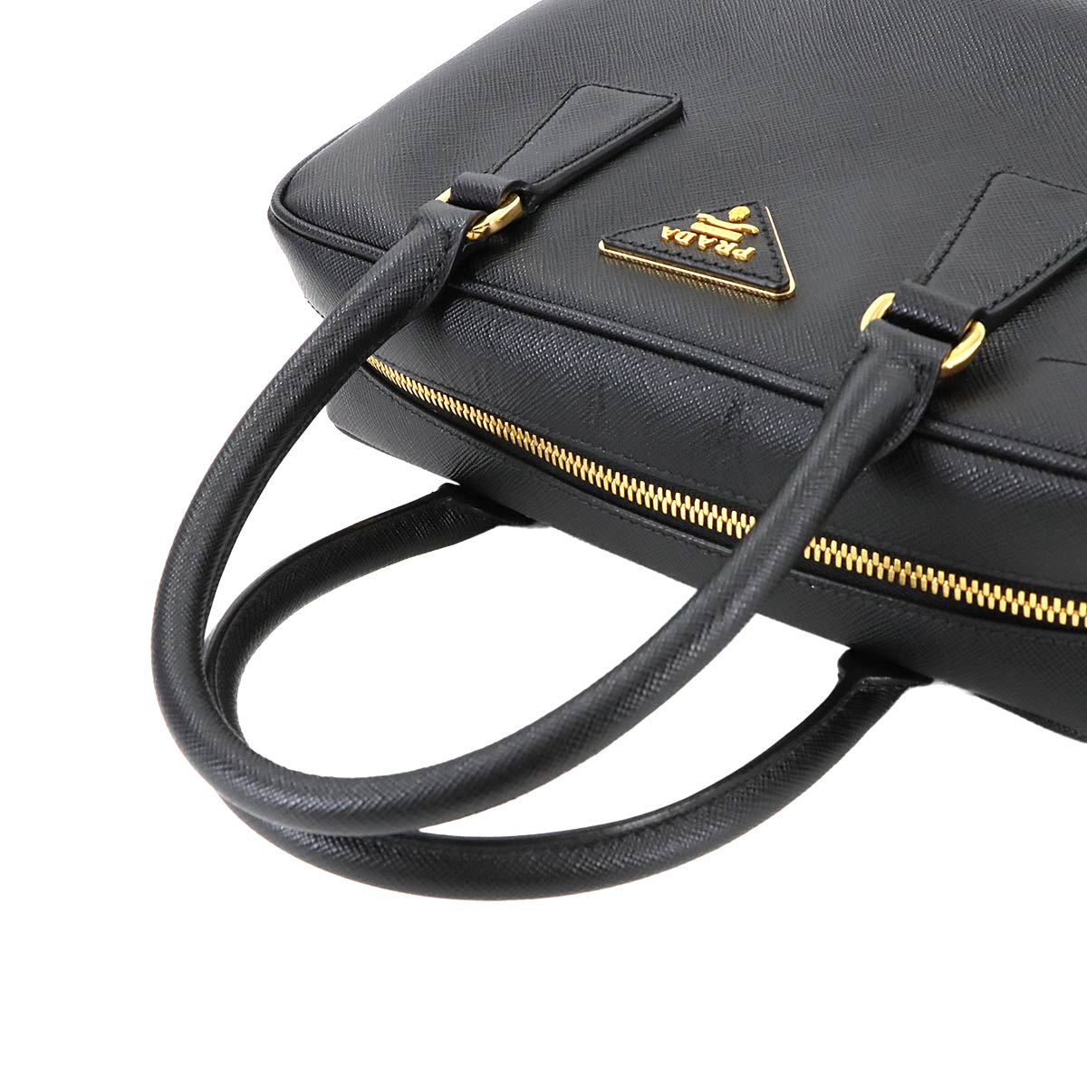 2way Hand Shoulder Bag Saffiano leather Black 1BB113 Purse