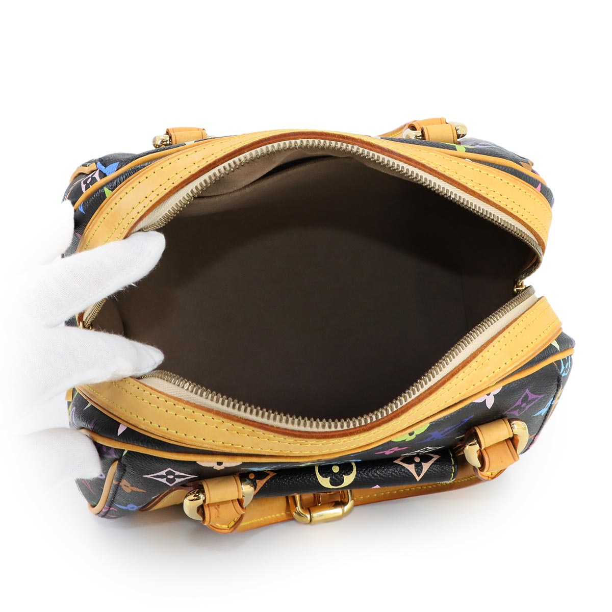 LOUIS VUITTON Monogram Multi Color Priscilla Hand Bag Noir M40097