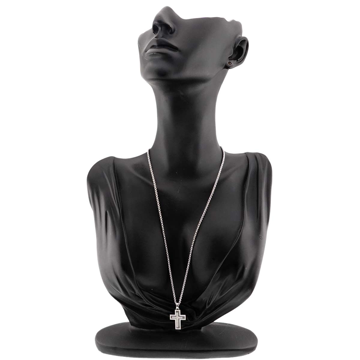Happy Diamond Cross Necklace 18K White Gold 750