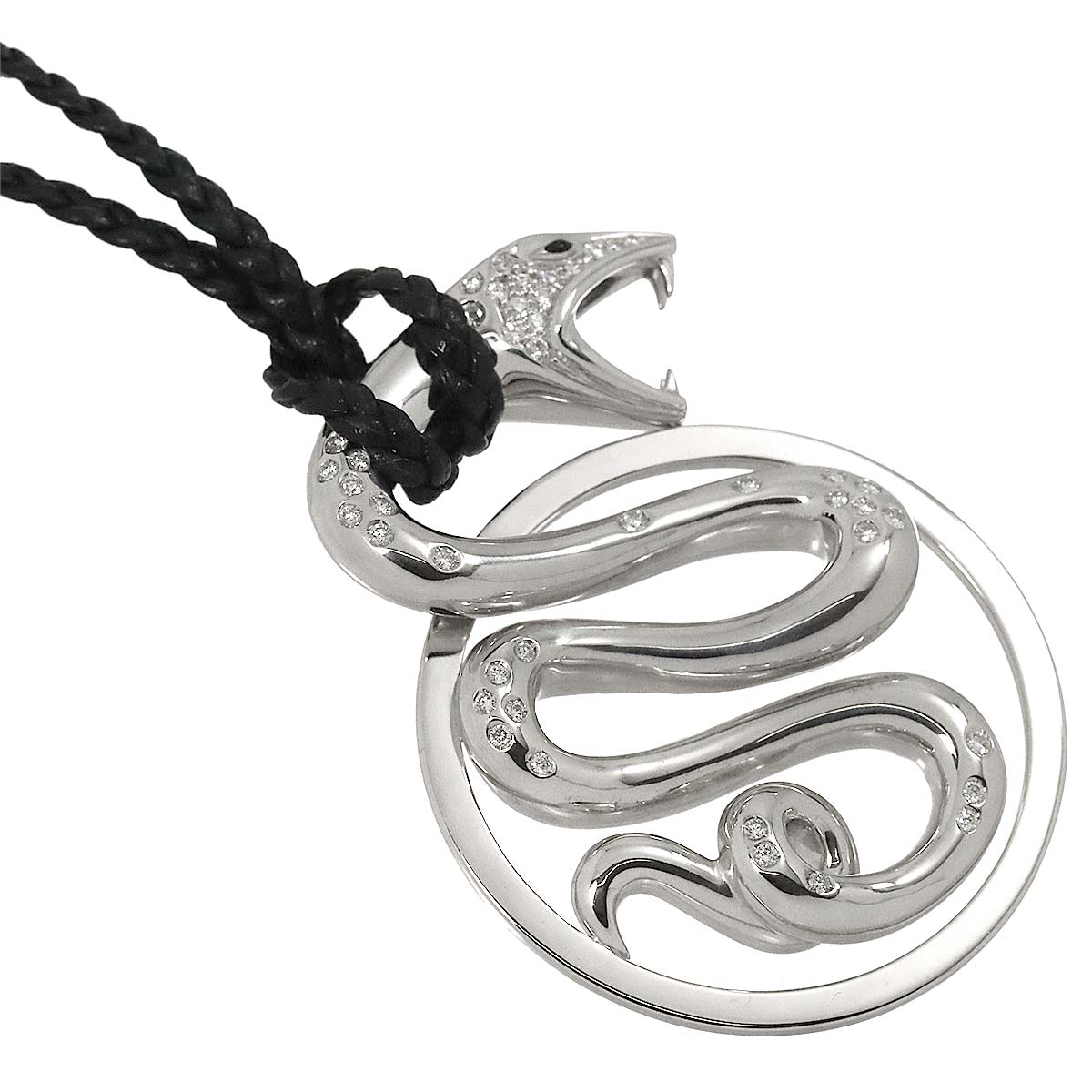 Diamond Onyx Necklace 18K WG 750