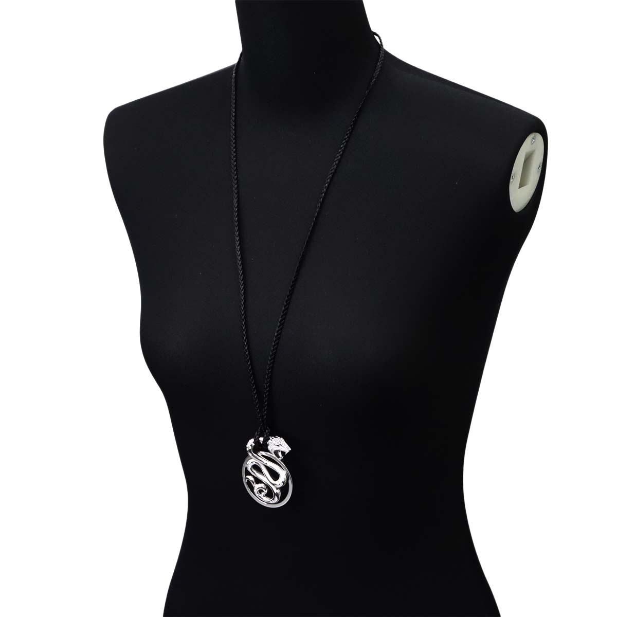 Diamond Onyx Necklace 18K WG 750