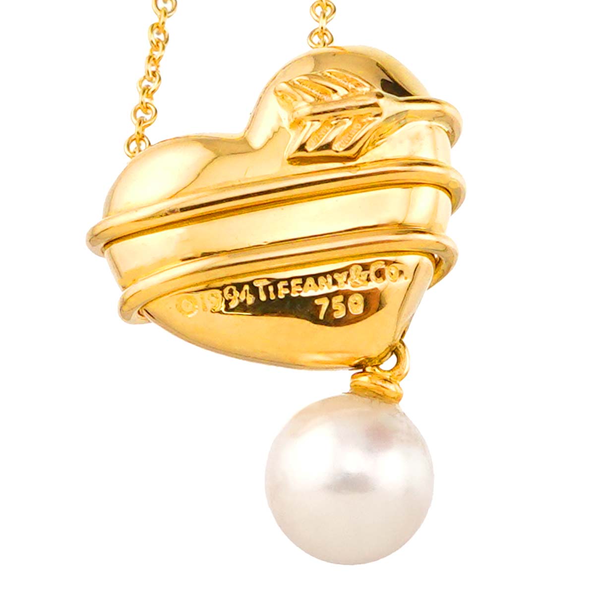 Heart and arrow Akoya Pearl 6.6mm Necklace 18K YG 750