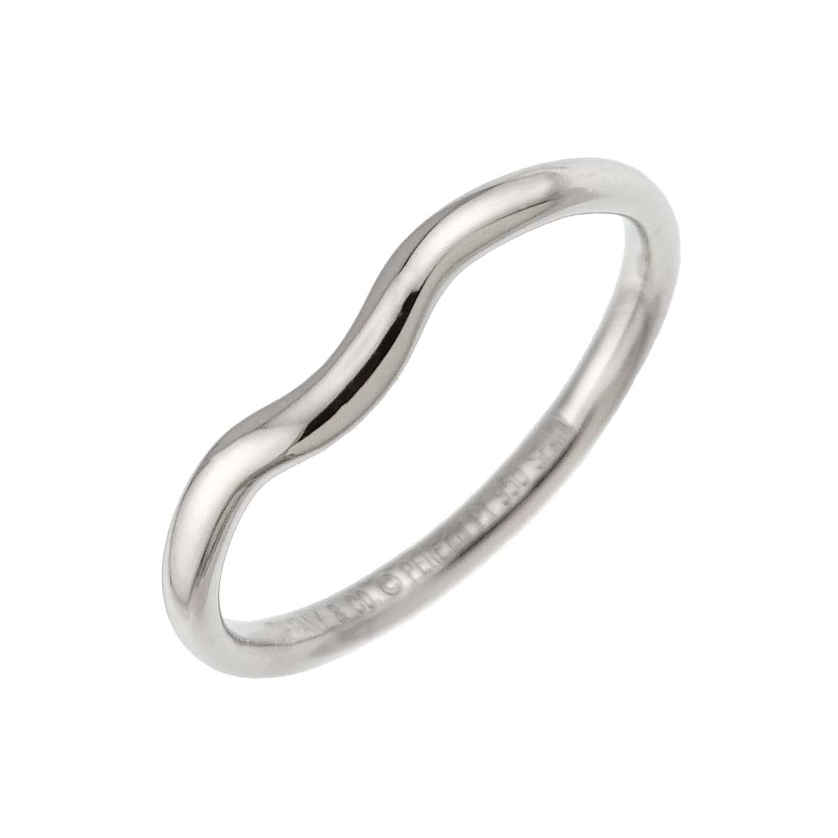 Curved Band Ring Pt Platinum size7.75-8(US)