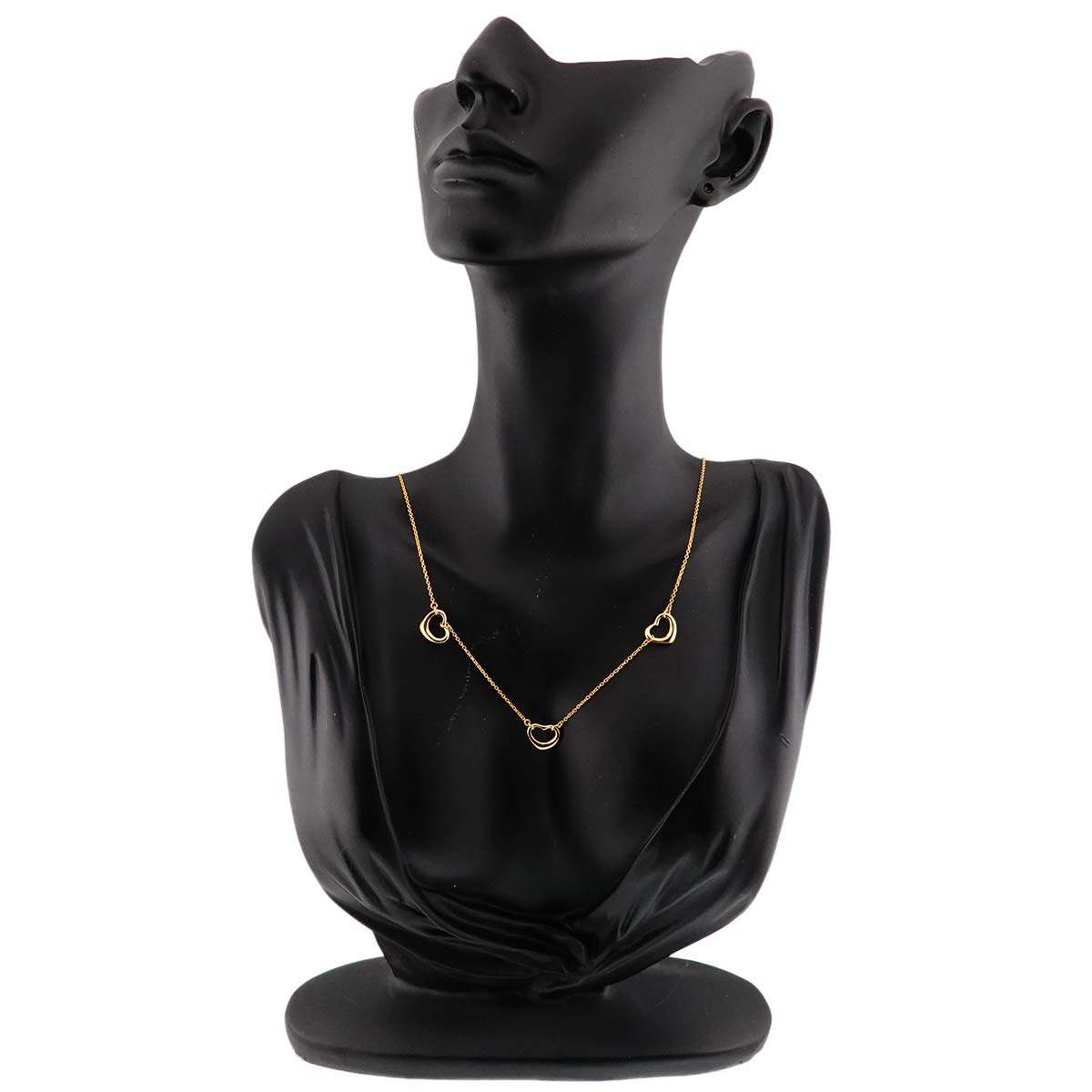 Open Heart 3P Necklace 18K Yellow Gold 750