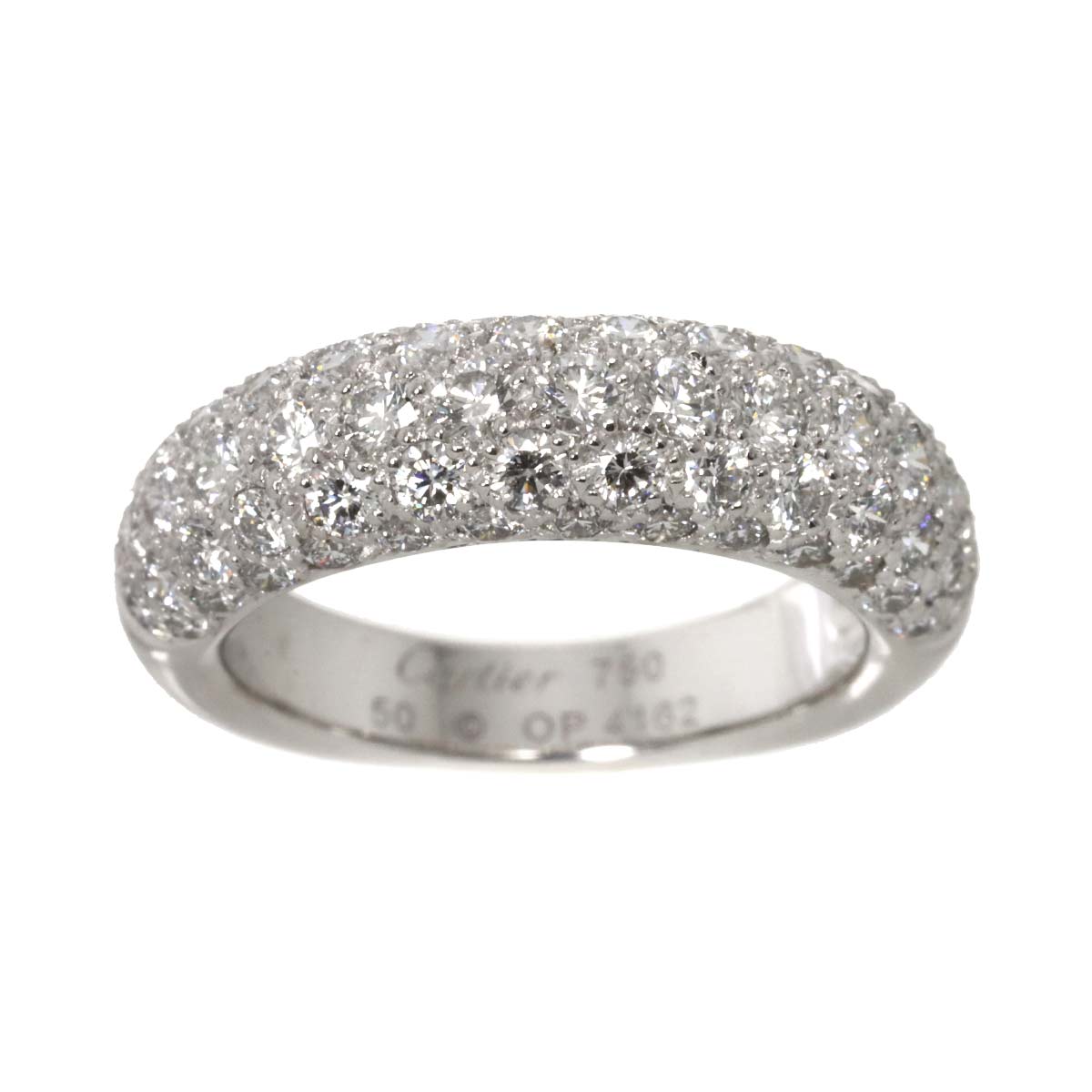Diamond Ring 18K White Gold 750 size53 6.25-6.5(US)