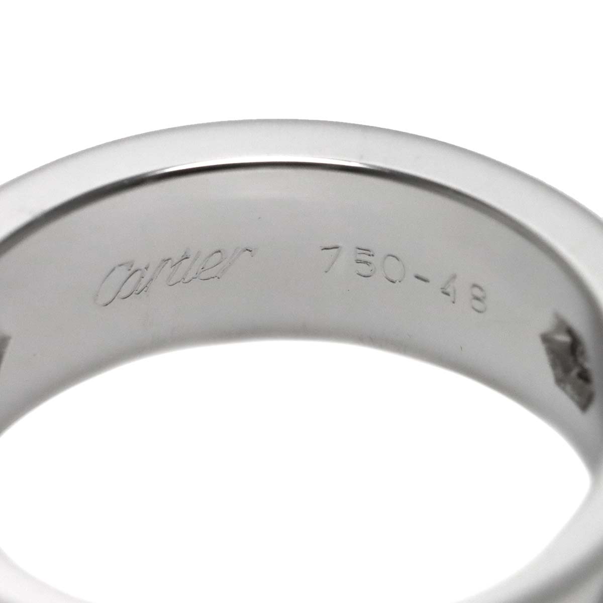 Love Ring Half Diamond 3P 18K White Gold 750 size48 4.5(US)