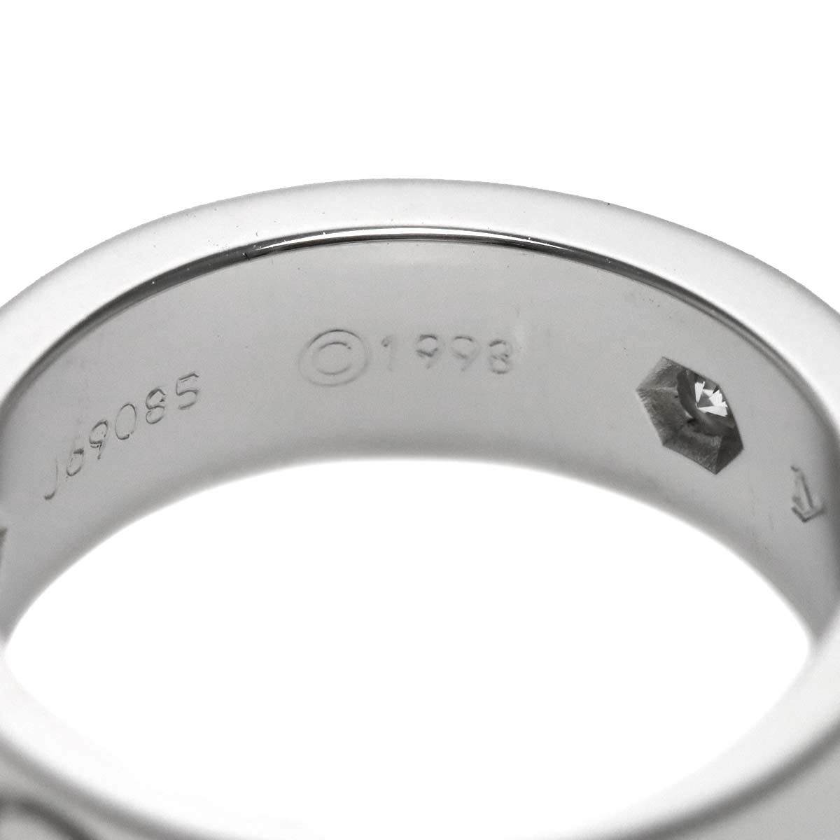 Love Ring Half Diamond 3P 18K White Gold 750 size48 4.5(US)