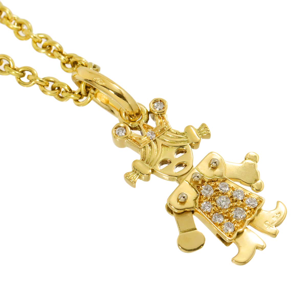 Queen Diamond Necklace 18K YG WG 750