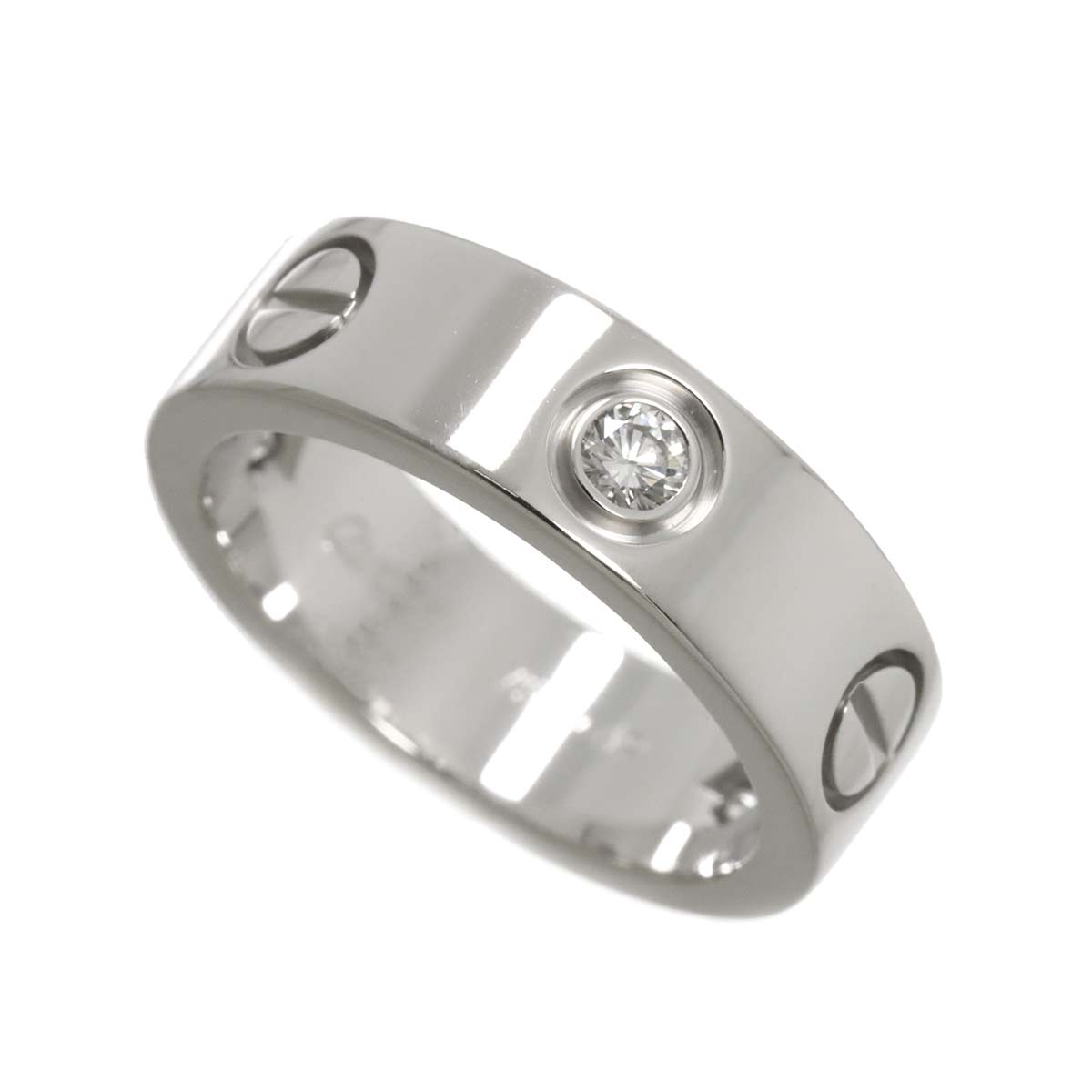 Love Ring Diamond 3P 18K White Gold 750 size49 4.5-4.75(US)