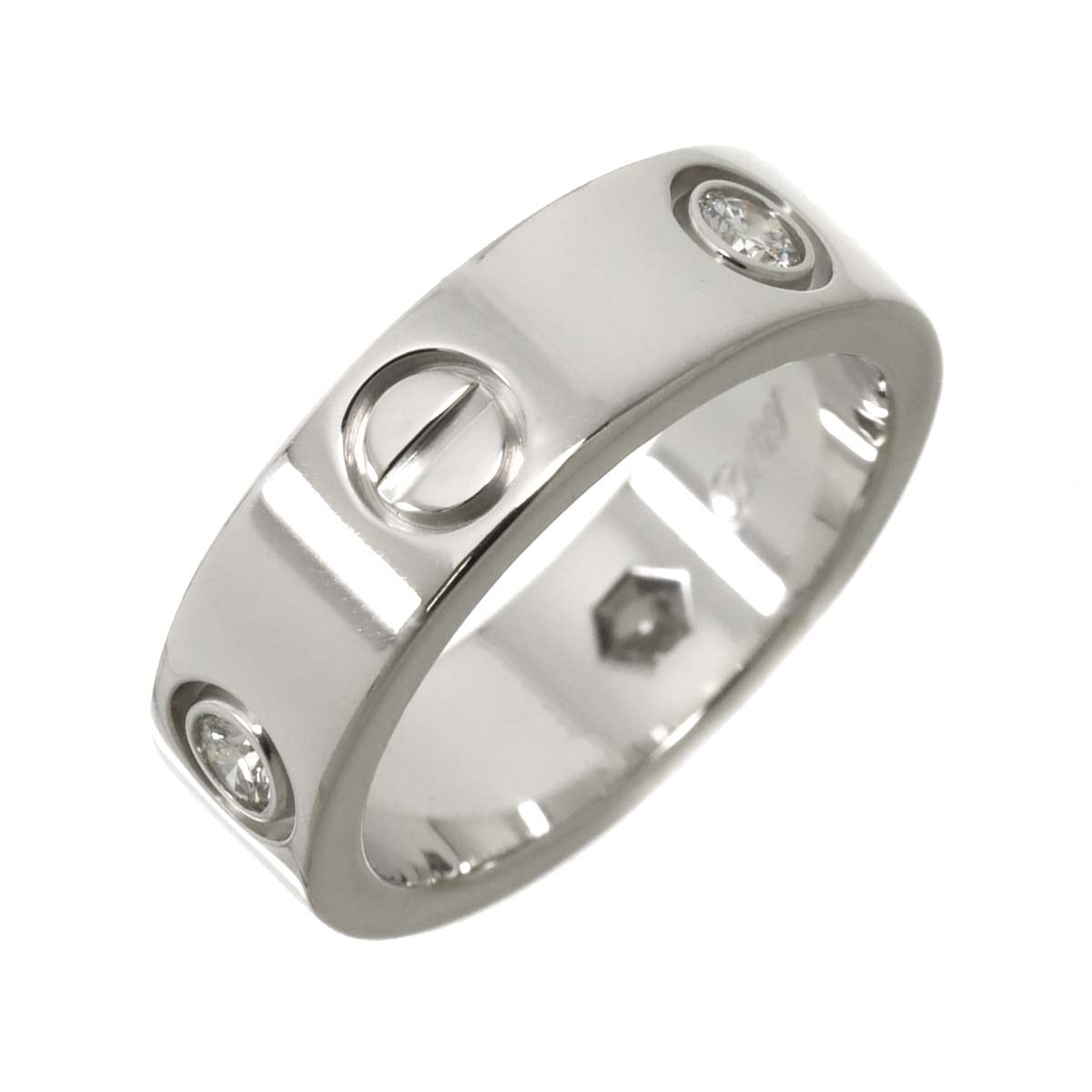 Love Ring Diamond 3P 18K White Gold 750 size49 4.5-4.75(US)