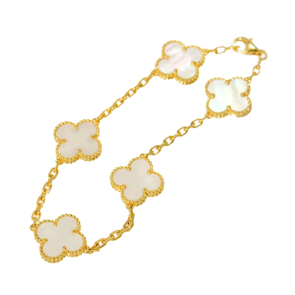 Vintage Alhambra Mother of Pearl Bracelet 18K YG 750