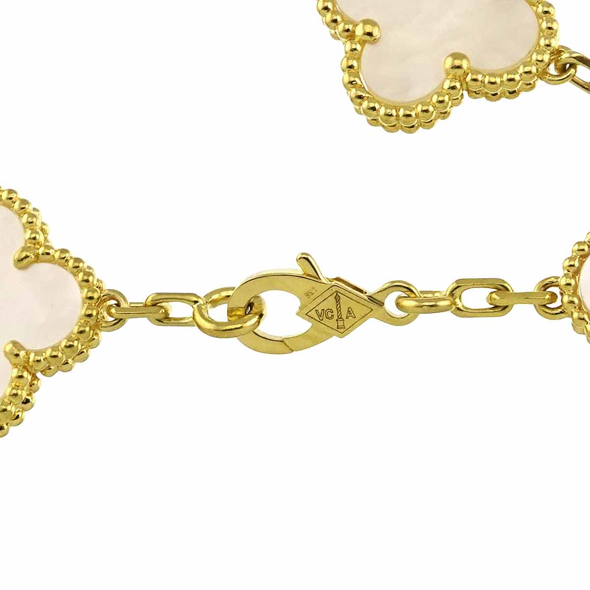 Vintage Alhambra Mother of Pearl Bracelet 18K YG 750