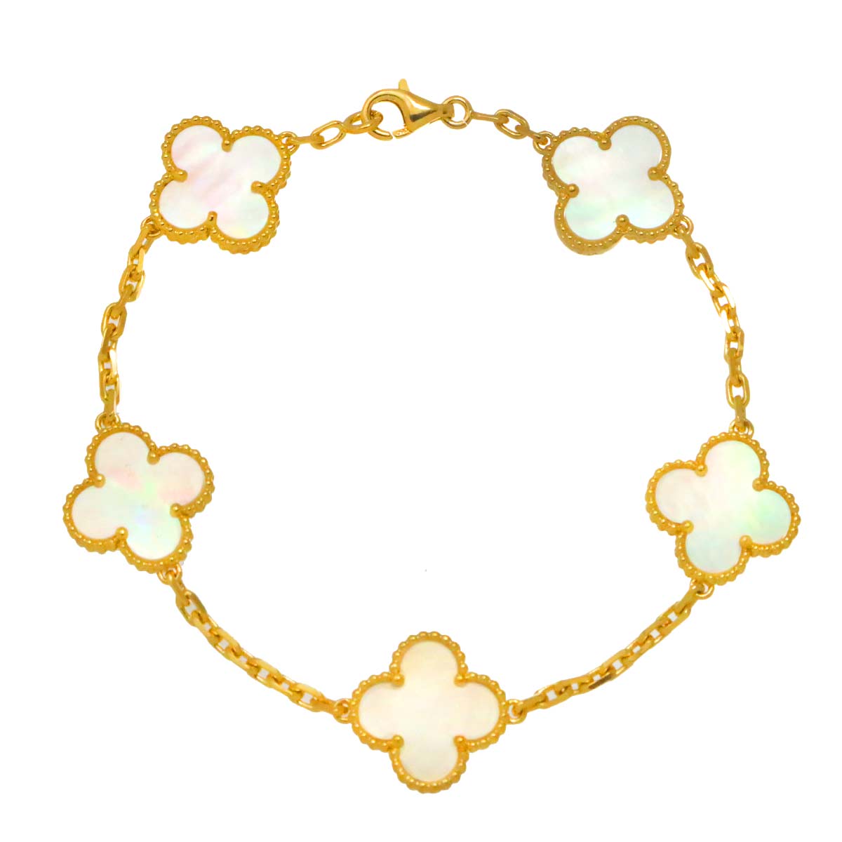 Vintage Alhambra Mother of Pearl Bracelet 18K YG 750